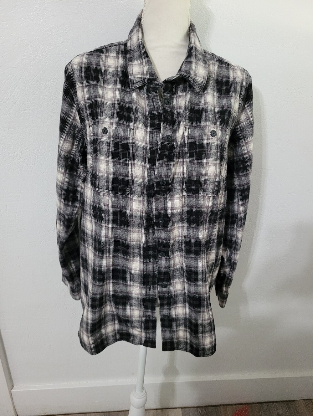 Duluth Black White Plaid Flannel Womens XXL Street Wear Cozy Streetwear Gorpcore